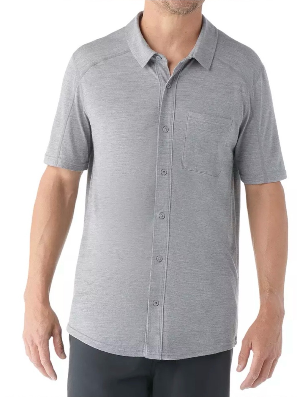Smartwool Merino SS Merino Wool Blend Short Sleeve Button Up Shirt Sz Lg